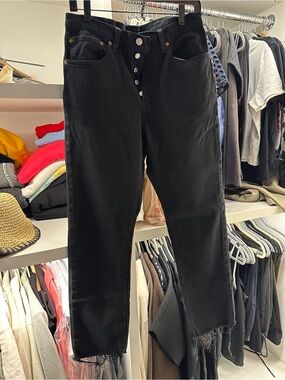Levi's Black 501® Jeans with Leather Patch